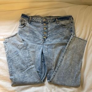 Recycled High-rise Waisted Acid Washed Jeans